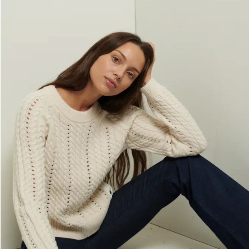 Derek Lam 10Crosby Ivory Sweater - Atiana Cable Sweater